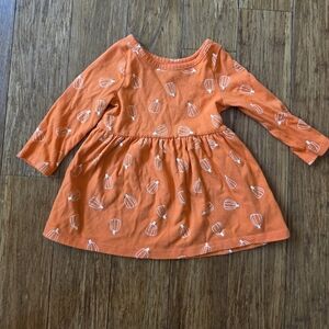 Cat & Jack Orange Pumpkin Pattern Dress